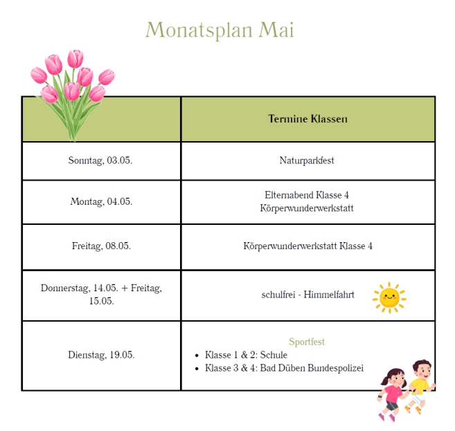 Monatsplan Mai 2026